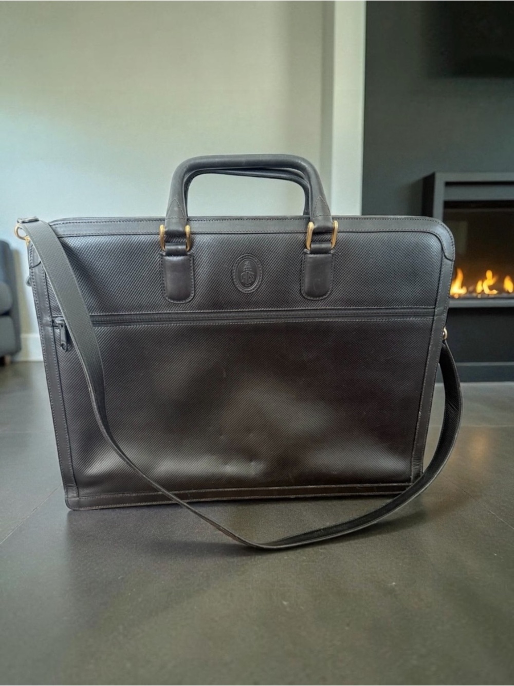 Mark Cross Leather Briefcase Laptop Bag